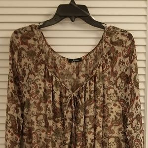 Woman's Soprano Beige Multi-color Print Dress